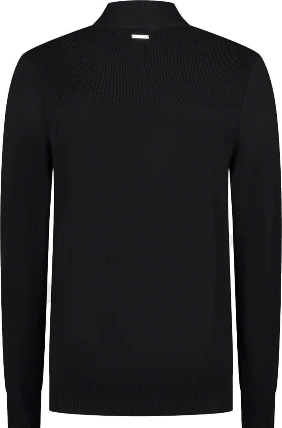 Heren Purewhite | Purewhite Waffle Knit Mockneck Black Zwart