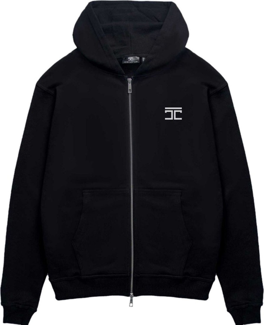 Heren JORCUSTOM | Jorcustom Snake Zipped Hoodie Black Zwart