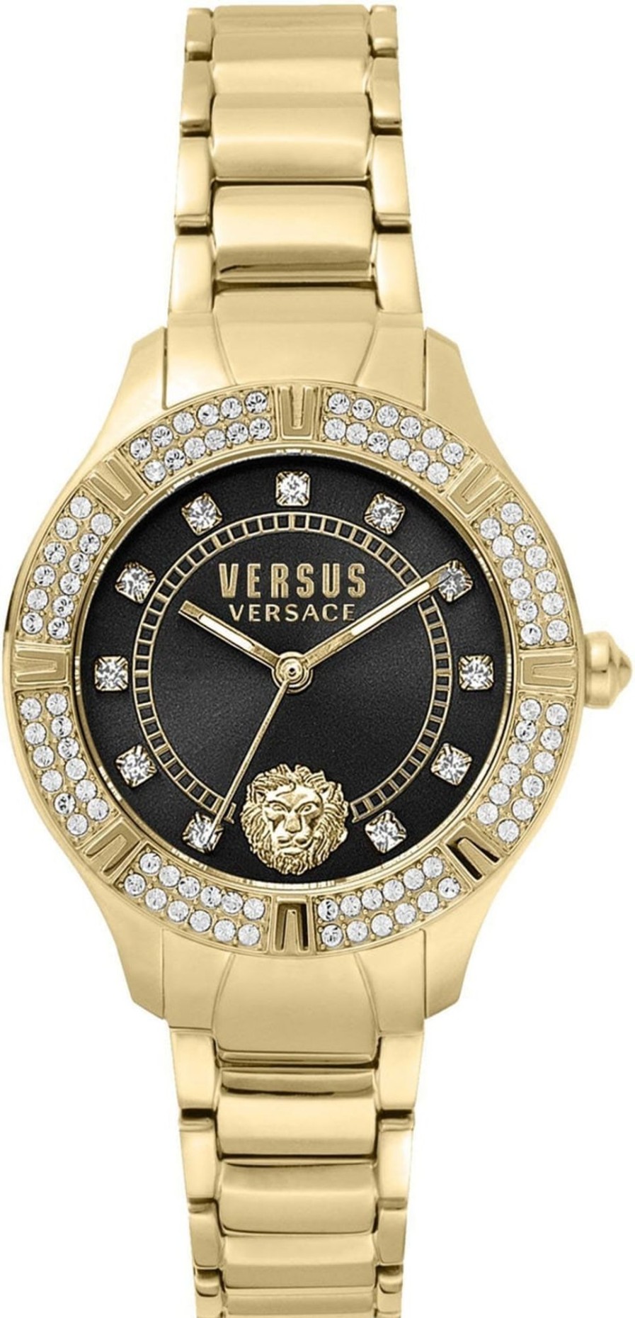 Dames Versace | Versace Vsp263921 Canton Road Dames Horloge Zwart