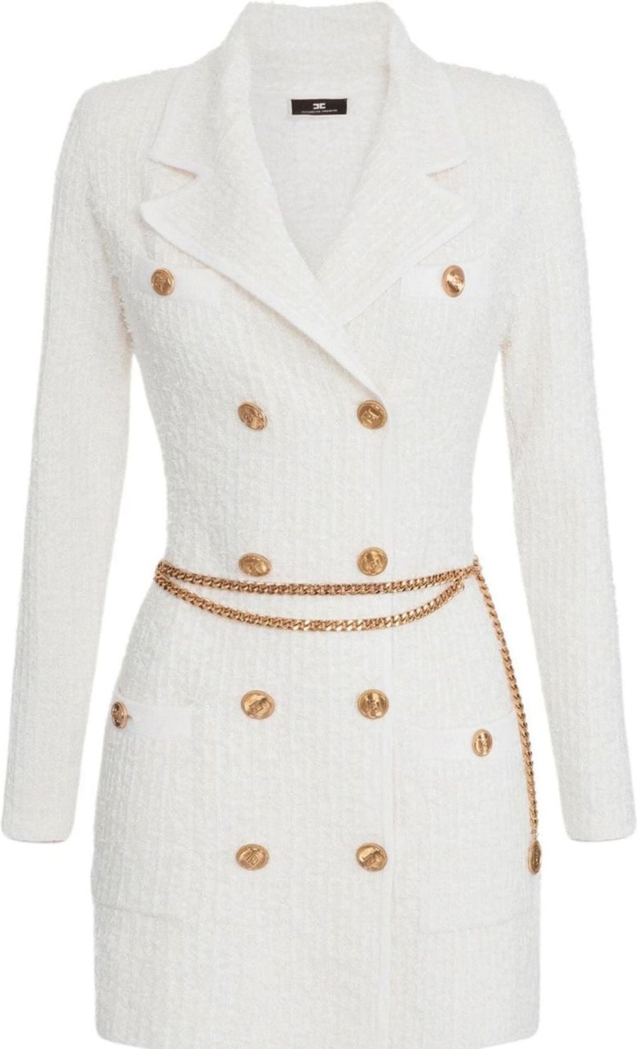 Dames Elisabetta Franchi | Elisabetta Franchi Abito Donna Doppiopetto Geel