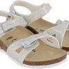 Kids Birkenstock Sandalen | Birkenstock Birkenstock Kinder Meisjes Sandalen Zilver Metallic