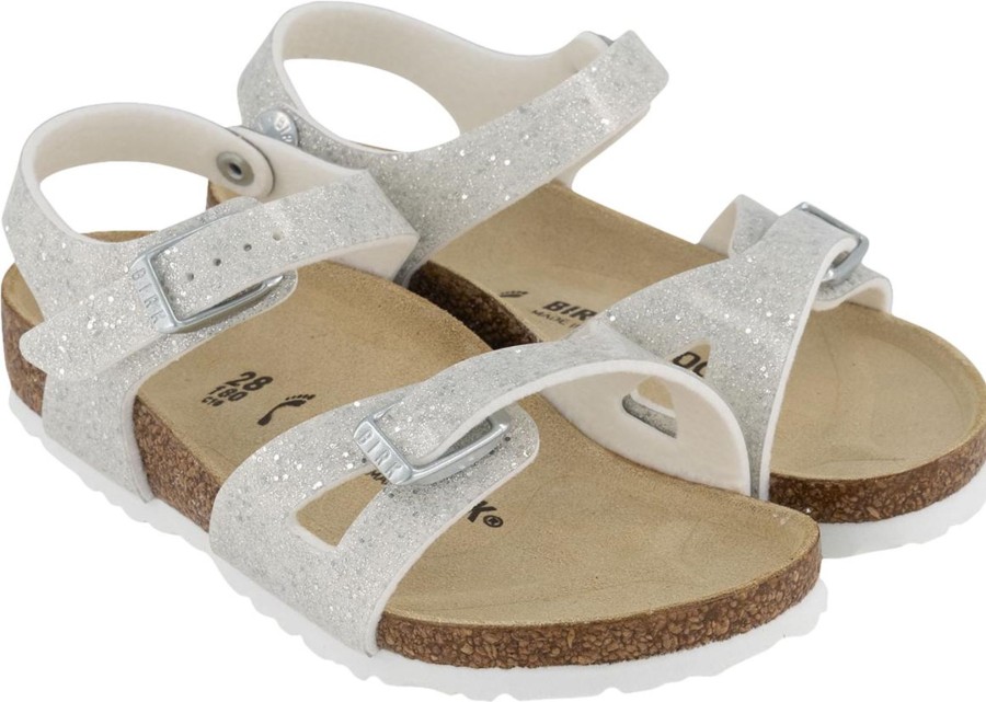 Kids Birkenstock Sandalen | Birkenstock Birkenstock Kinder Meisjes Sandalen Zilver Metallic