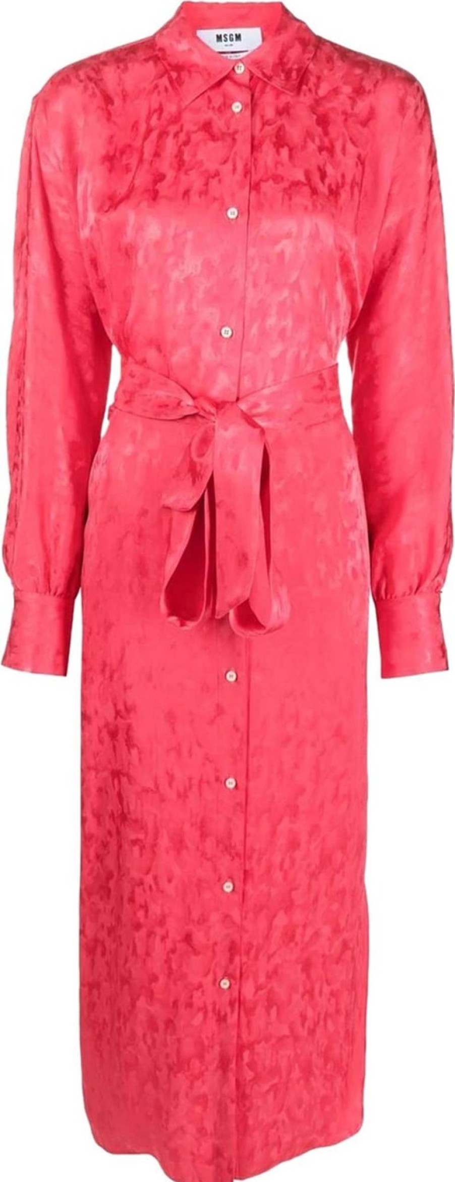 Dames MSGM | Msgm Belted Shirt Dress Roze