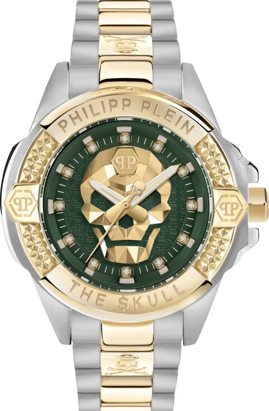 Heren Philipp Plein | Philipp Plein Pwnaa0622 The $Kull Genderless Horloge 41 Mm Groen