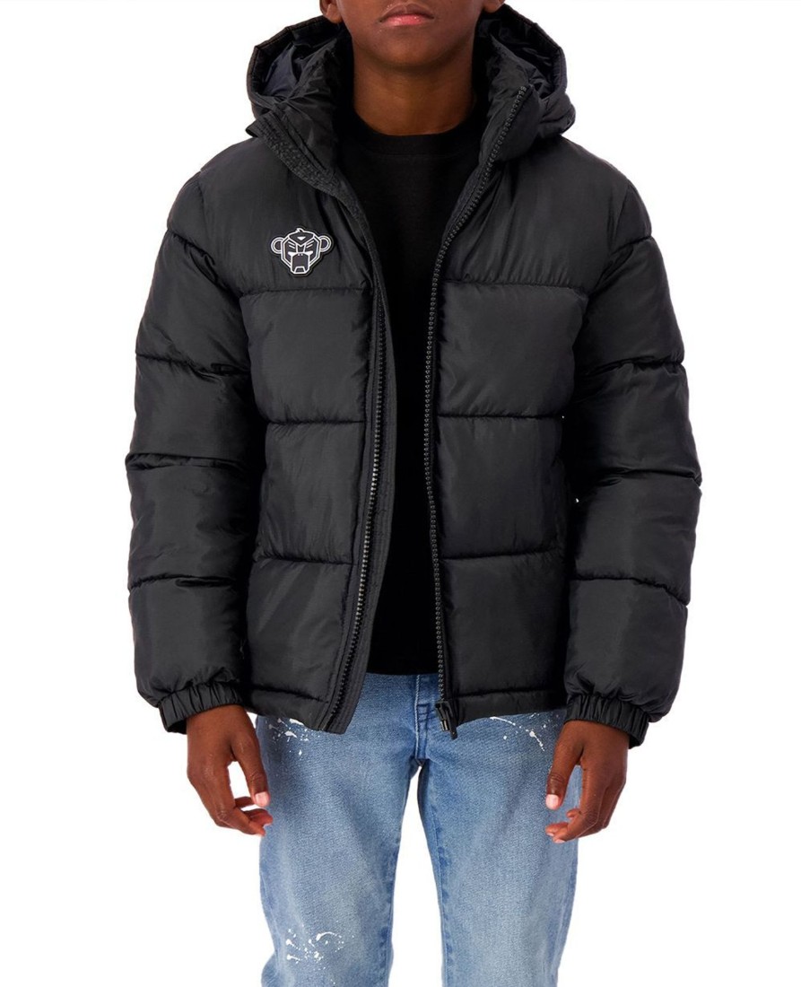 Kids Black Bananas Jassen | Black Bananas Jr Peek Puffer Jacket Zwart