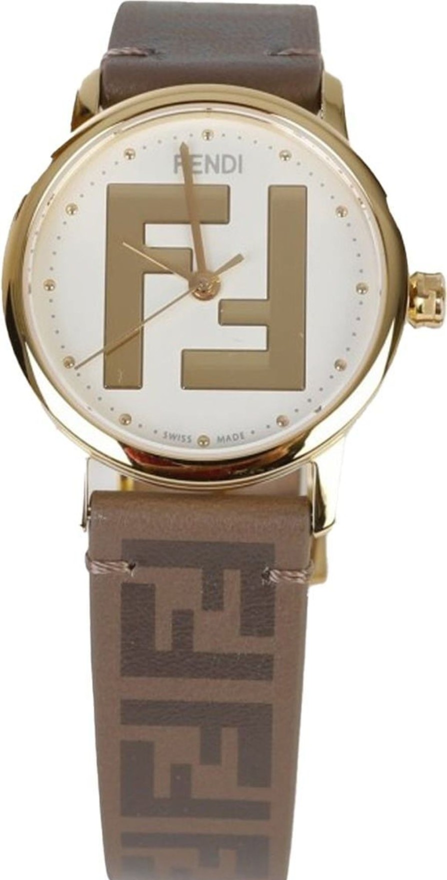 Dames Fendi | Fendi Fendi Ff Steel Watch Bruin