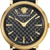 Dames Versace | Versace Ve8101019 V-Circle Dames Horloge 38 Mm Zwart