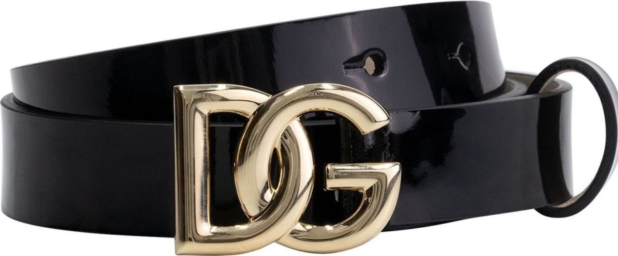 Kids Dolce & Gabbana Accessoires | Dolce & Gabbana Logo Belt Zwart