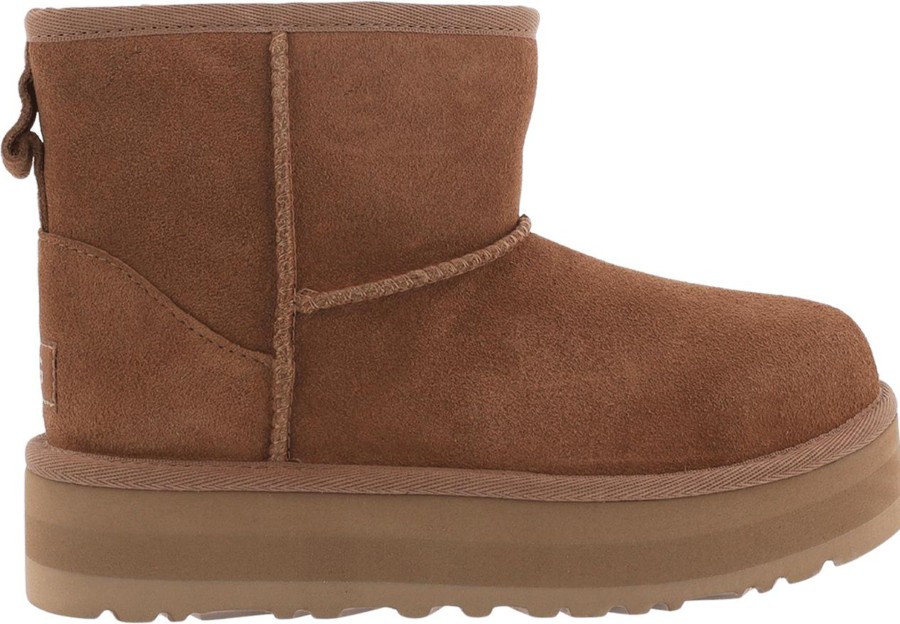 Kids UGG Laarzen | Ugg Kids' Classic Mini Platform Beige