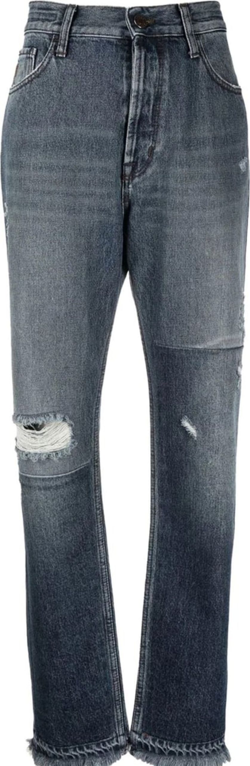 Dames Jacob Cohen | Jacob Cohen Distressed High-Rise Straight Leg Blauw