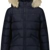 Kids Tommy Hilfiger Tassen | Tommy Hilfiger Tommy Hilfiger Kinder Meisjes Jas Navy Blauw