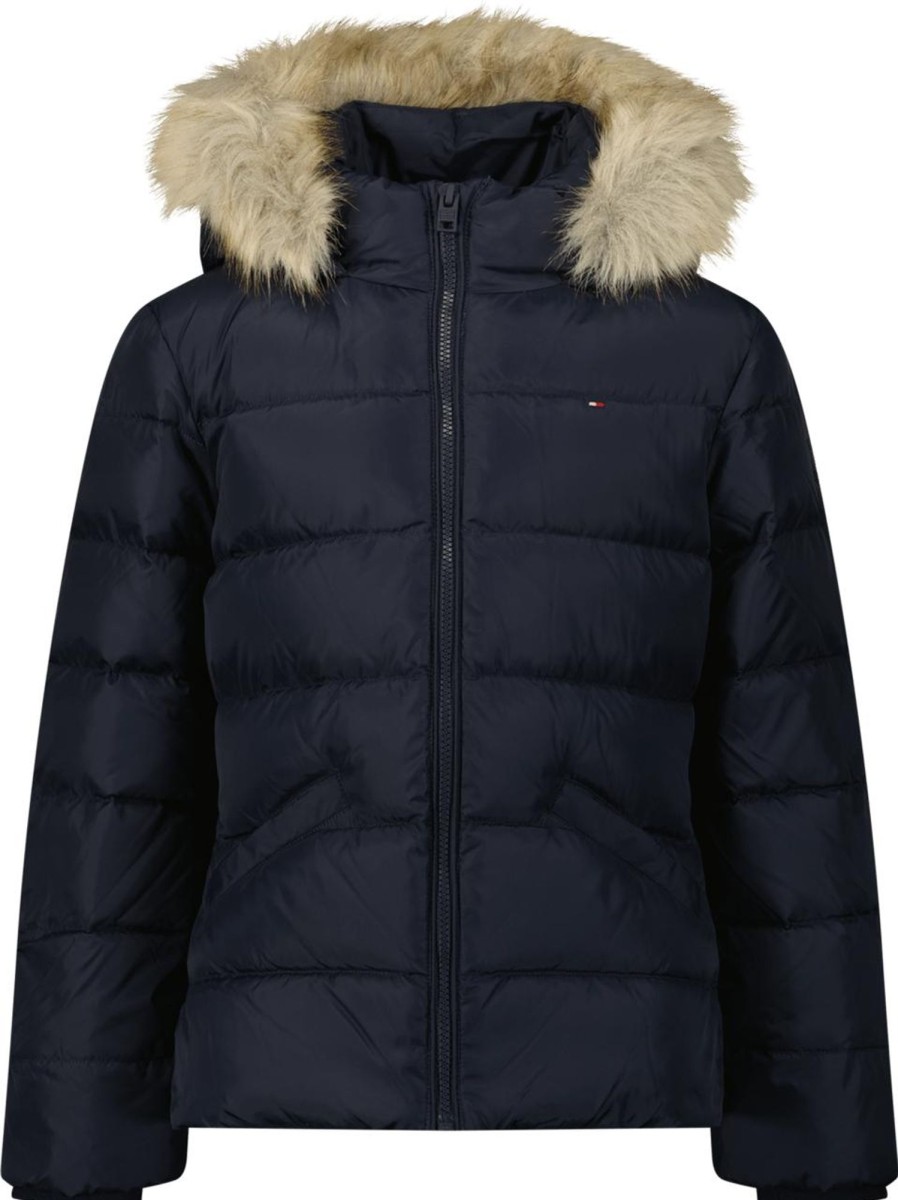 Kids Tommy Hilfiger Tassen | Tommy Hilfiger Tommy Hilfiger Kinder Meisjes Jas Navy Blauw