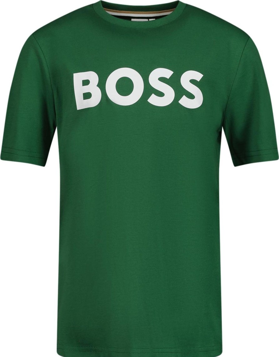 Kids Hugo Boss T-Shirts | Hugo Boss Boss Kinder Jongens T-Shirt Donker Groen Groen