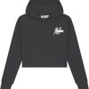 Dames Malelions | Malelions Women Reserved Crop Hoodie - Black Zwart