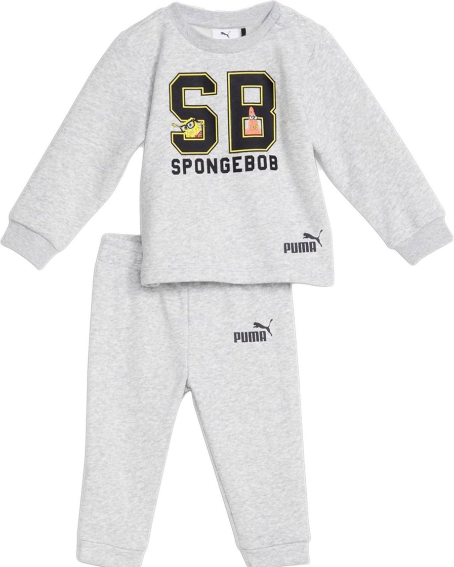 Kids Puma Sets | Puma Track Suit Kid X Spongebob Crew Jogger 622216.04 Grijs