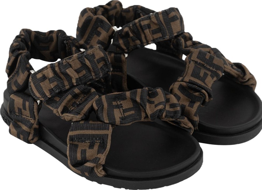 Kids Fendi Schoenen | Fendi Fendi Kinder Unisex Sandalen Bruin Bruin