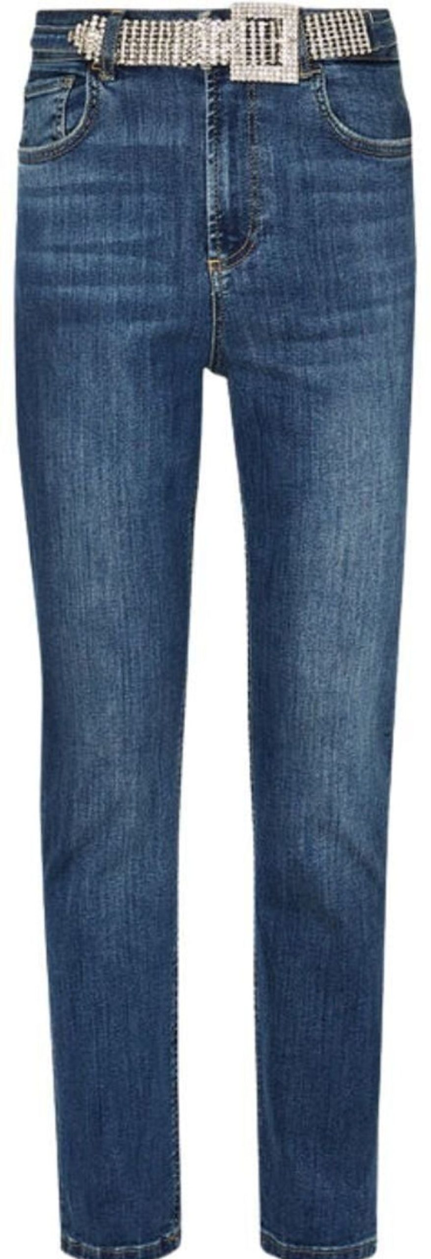 Dames Liu Jo | Liu Jo Jeans Donna Con Cintura Ricoperta Di Strass Blauw