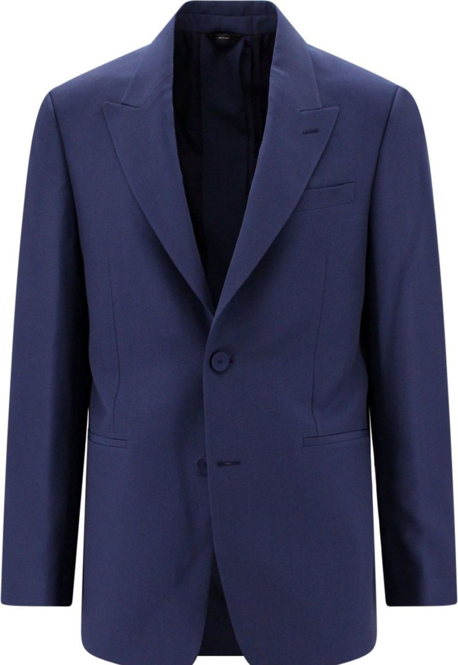 Heren Fendi | Fendi Virgin Wool Blazer Blauw