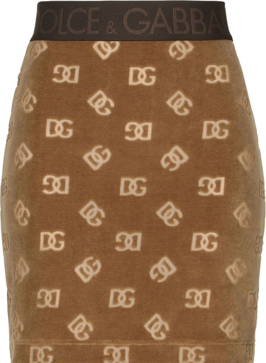 Dames Dolce & Gabbana | Dolce & Gabbana Dg Motif Mini Skirt Beige