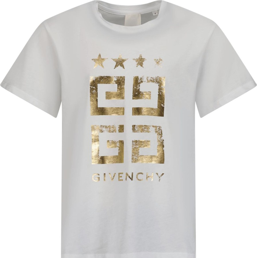 Kids Givenchy Tops | Givenchy Givenchy Kinder Meisjes T-Shirt Wit Wit