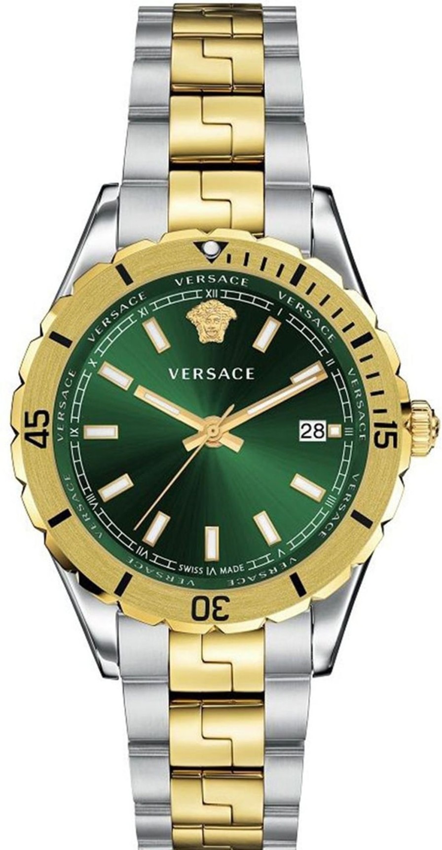 Heren Versace | Versace Ve3A00720 Hellenyium Heren Horloge 42 Mm Groen