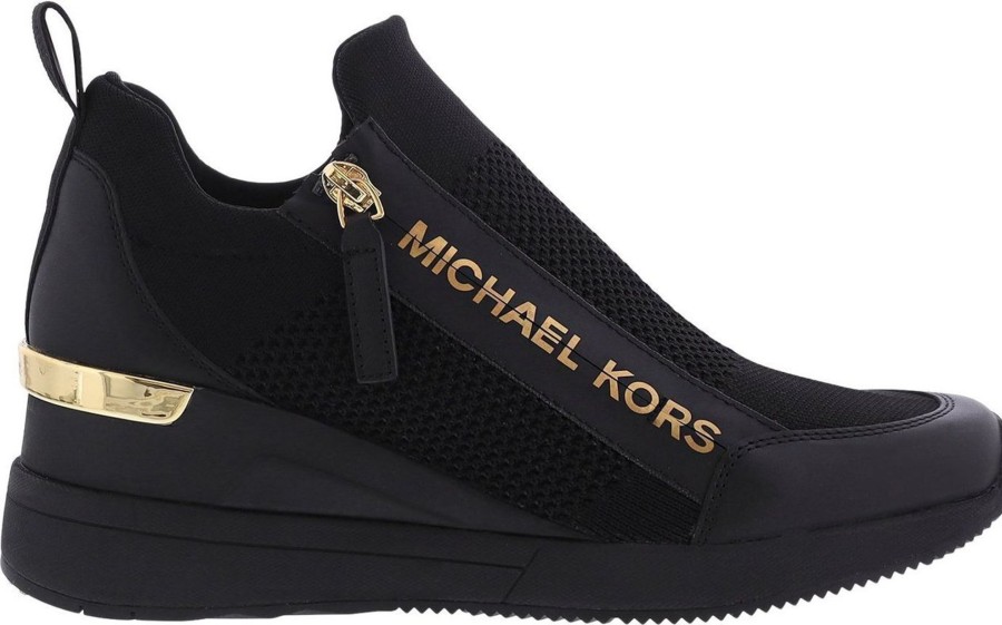 Dames Michael Kors | Michael Kors Willis Wedge Trainer Zwart