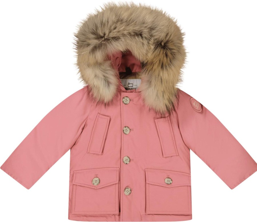 Kids Woolrich Tassen | Woolrich Woolrich Baby Meisjes Jas Roze Roze