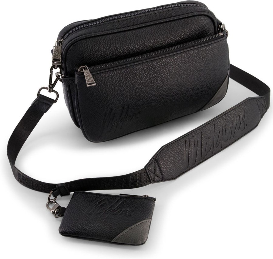 Heren Malelions | Malelions Men Clever Messenger Bag - Black Zwart