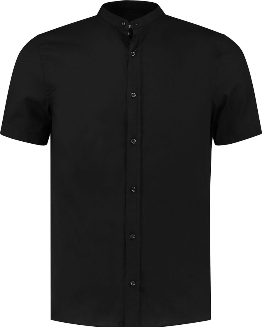 Heren Richesse | Richesse Mao Shirt Short Black Zwart