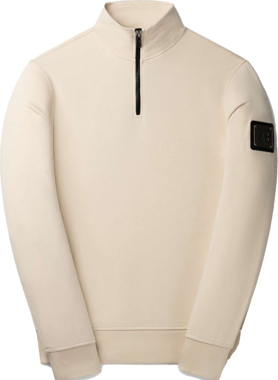 Heren AB Lifestyle | Ab Lifestyle Metal Half Zip Sweater Wit