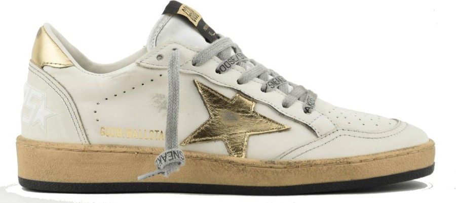 Dames Golden Goose | Golden Goose Ball Star Milk Gold Wit