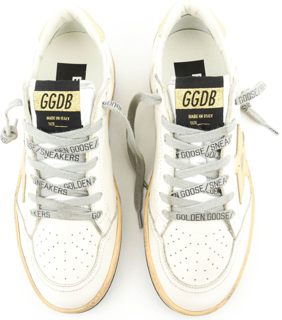 Dames Golden Goose | Golden Goose Ball Star Milk Gold Wit