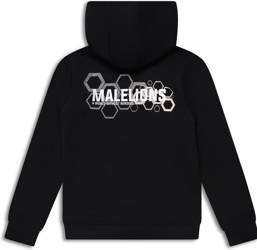 Kids Malelions Truien | Malelions Junior Borders Hoodie Zwart