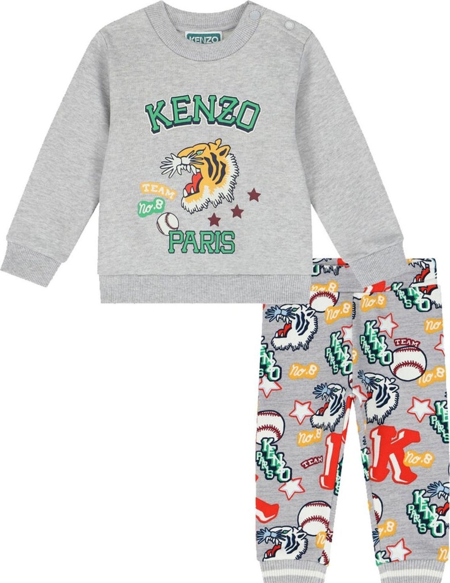 Kids Kenzo Sets | Kenzo Set Van Sweater En Broek Grijs