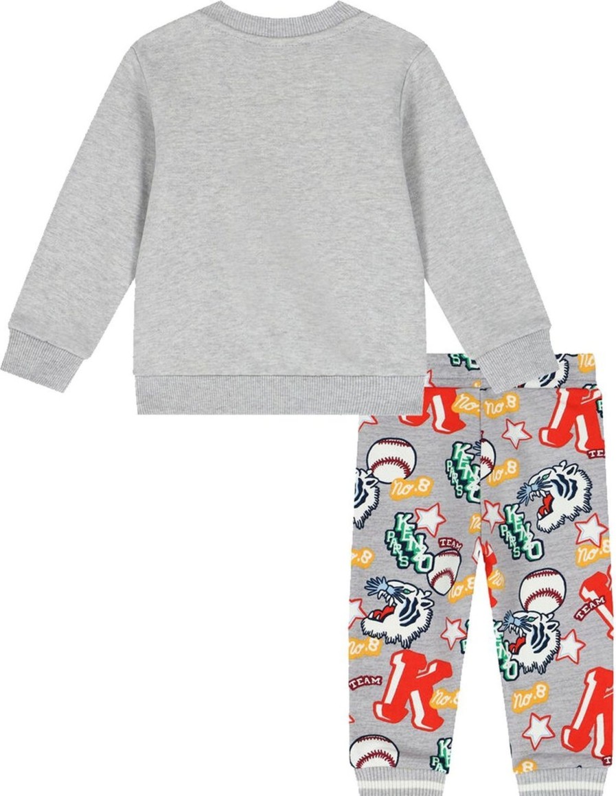 Kids Kenzo Sets | Kenzo Set Van Sweater En Broek Grijs