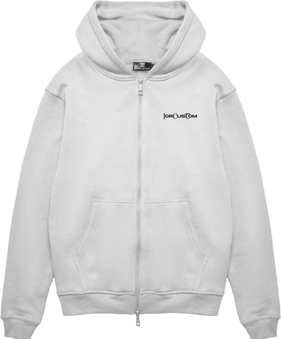 Heren JORCUSTOM | Jorcustom Astro Zipped Hoodie Lightgrey Grijs