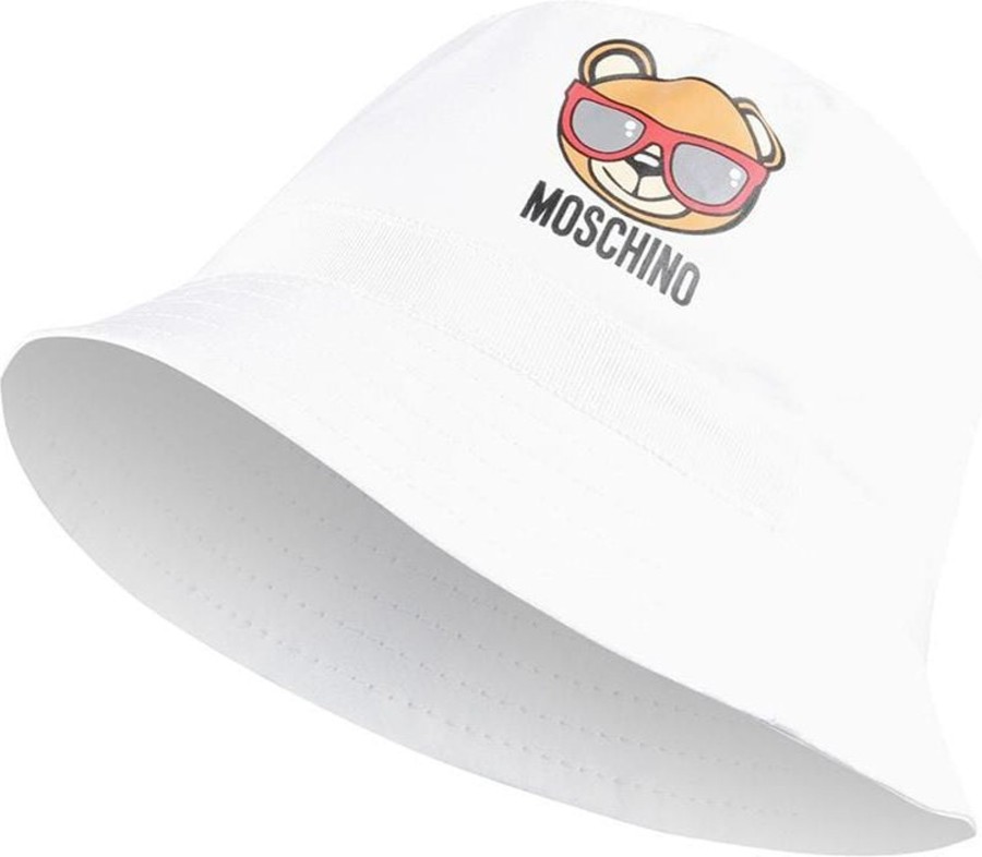 Kids Moschino Accessoires | Moschino Moschino Hat Slavagneti Unisex Wit