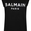 Dames Balmain | Balmain Btn Balmain Print Tank Top Zwart