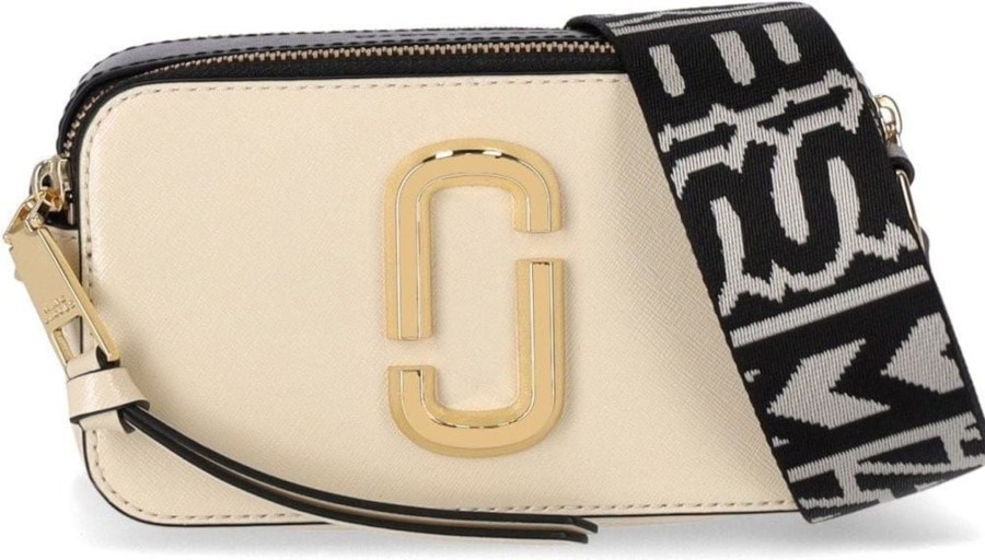 Dames Marc Jacobs | Marc Jacobs The Snapshot Cloud White Multi Crossbody Bag Beige Beige