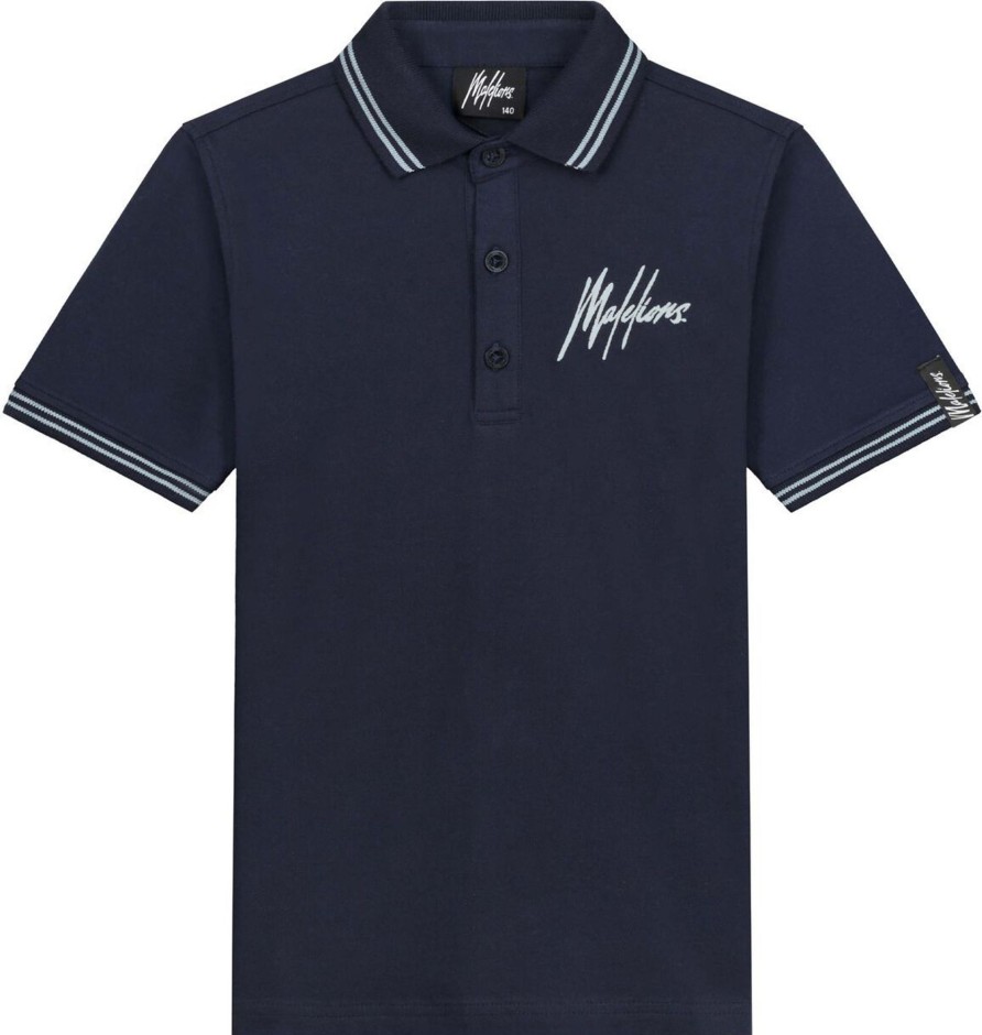 Kids Malelions T-Shirts | Malelions Junior Signature Polo Blauw