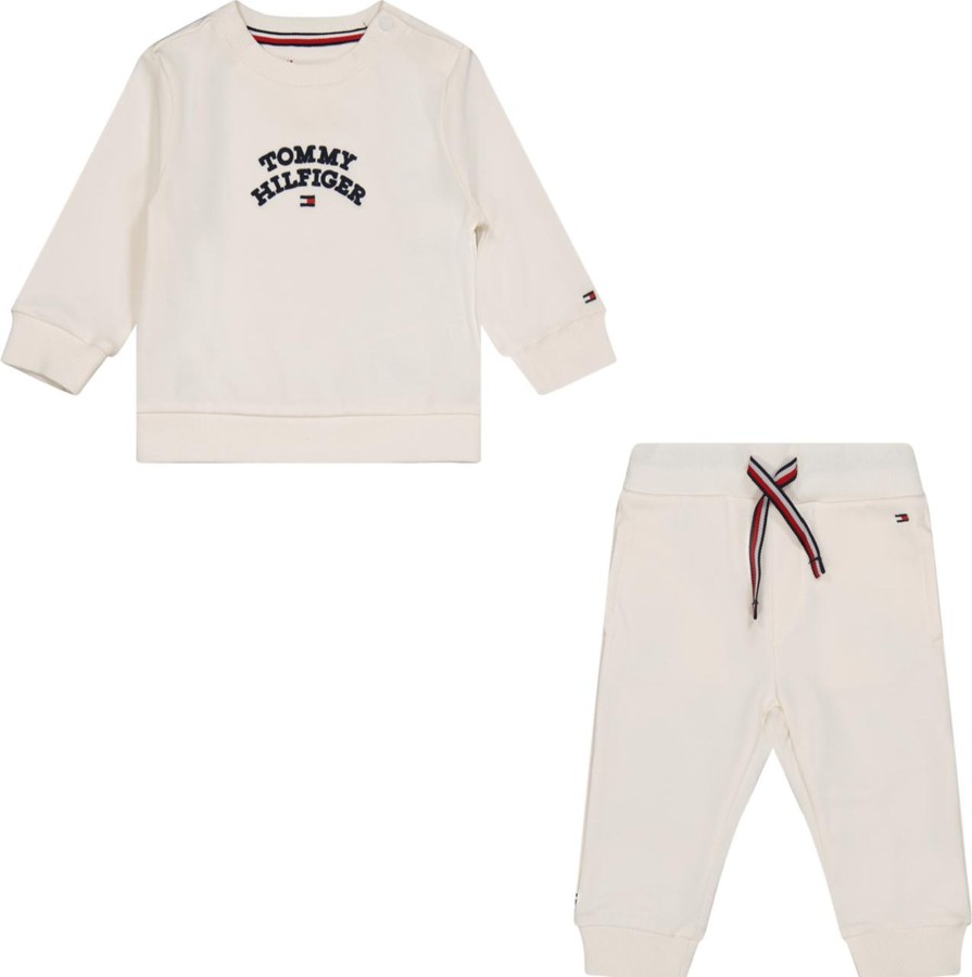 Kids Tommy Hilfiger Babypakjes | Tommy Hilfiger Tommy Hilfiger Baby Unisex Joggingpak Wit Wit