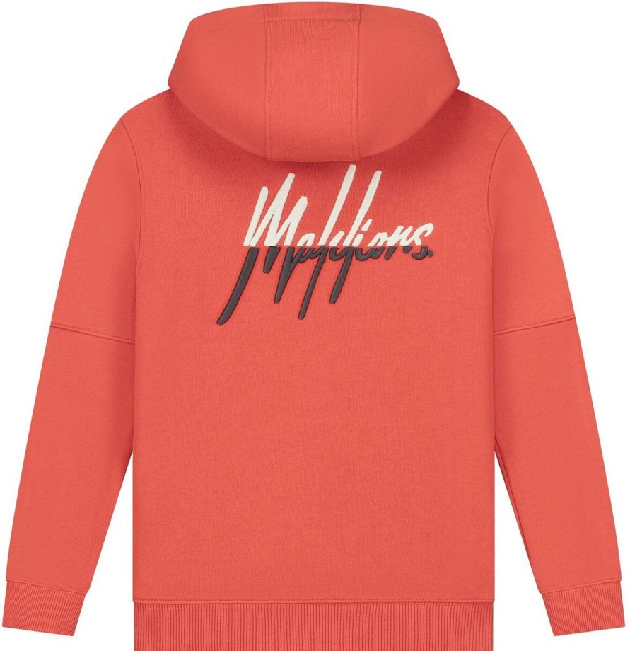 Kids Malelions Truien | Malelions Split Essentials Hoodie - Rust/Iron Oranje