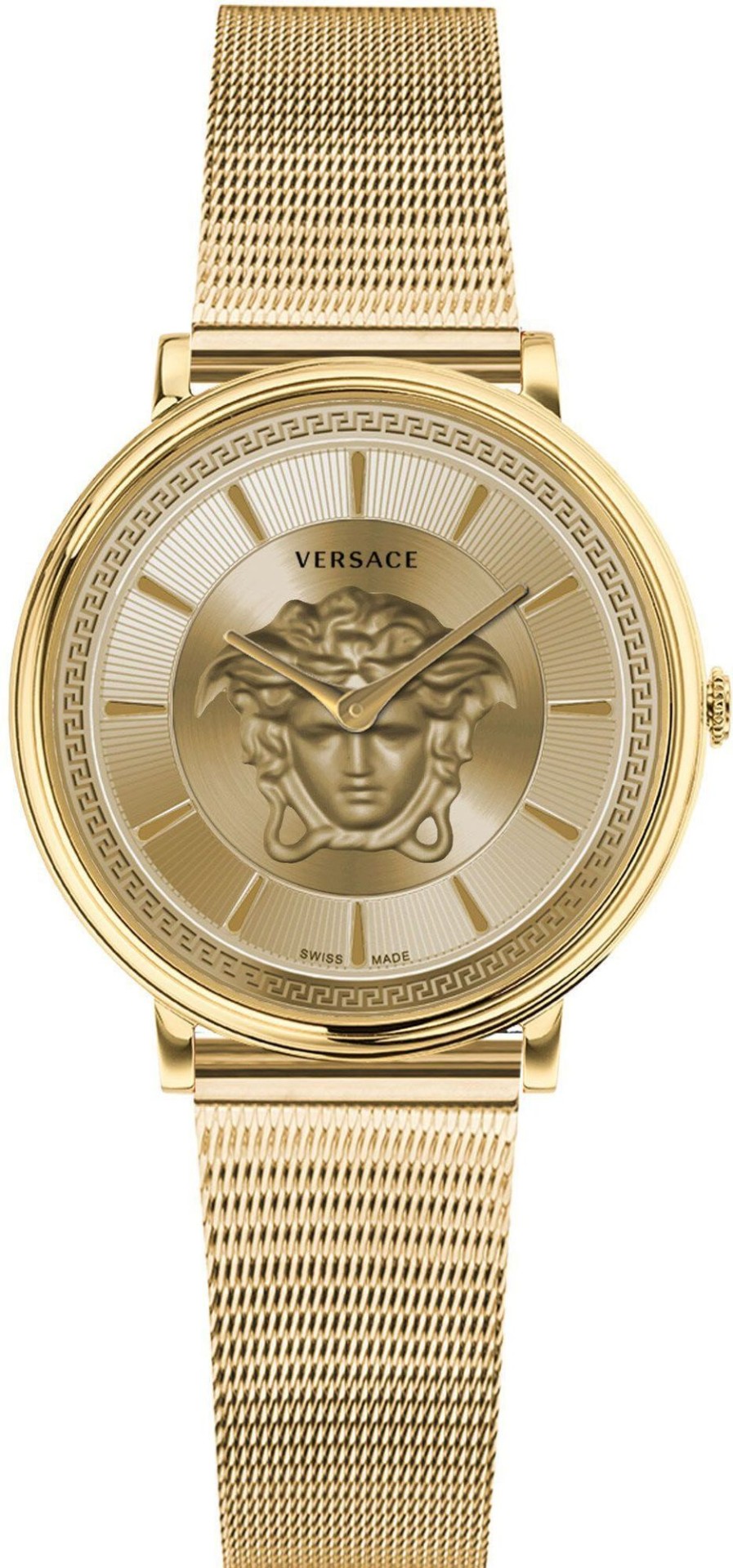 Dames Versace | Versace Ve8102219 V-Circle Dameshorloge 38 Mm Goud