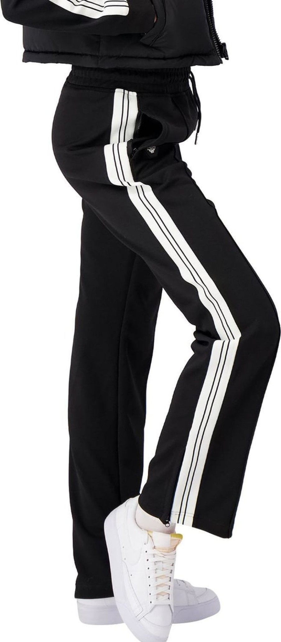 Dames Black Bananas | Black Bananas Classic Stripe Trackpants Zwart