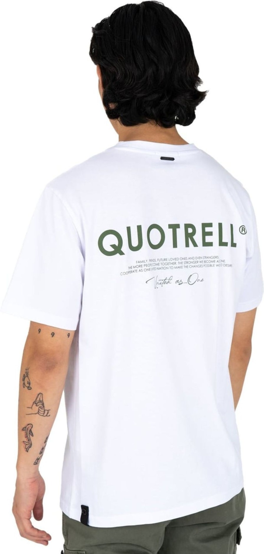 Heren Quotrell | Quotrell Jaipur T-Shirt | White/Army Wit