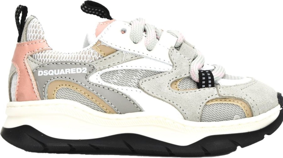 Kids Dsquared2 Sneakers | Dsquared2 Track Sneaker Beige-Pink Roze