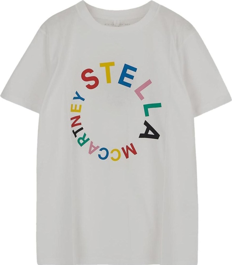 Kids Stella McCartney Tops | Stella Mccartney Cotton T-Shirt Wit