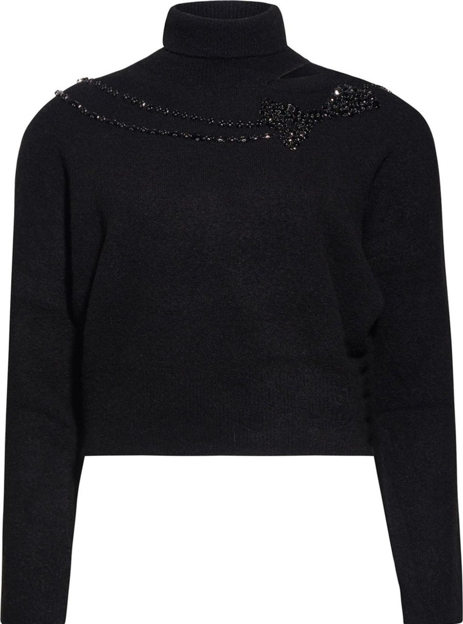 Dames Liu Jo | Liu Jo Sweater Chiusa Black Stones Zwart