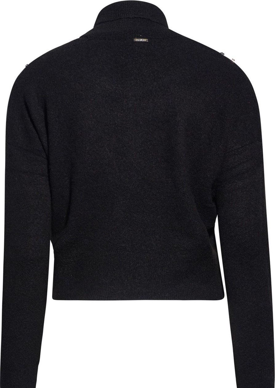 Dames Liu Jo | Liu Jo Sweater Chiusa Black Stones Zwart