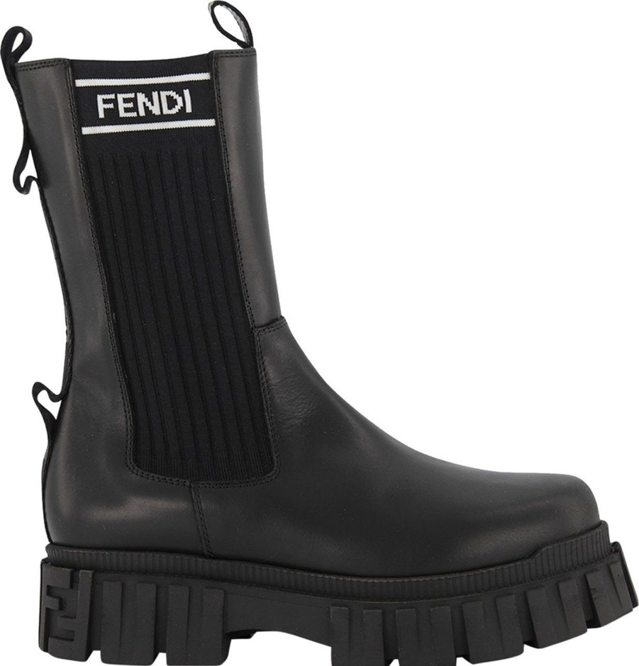 Kids Fendi Laarzen | Fendi Fendi Jfr338 Ac7J Kinderlaarzen Zwart Zwart